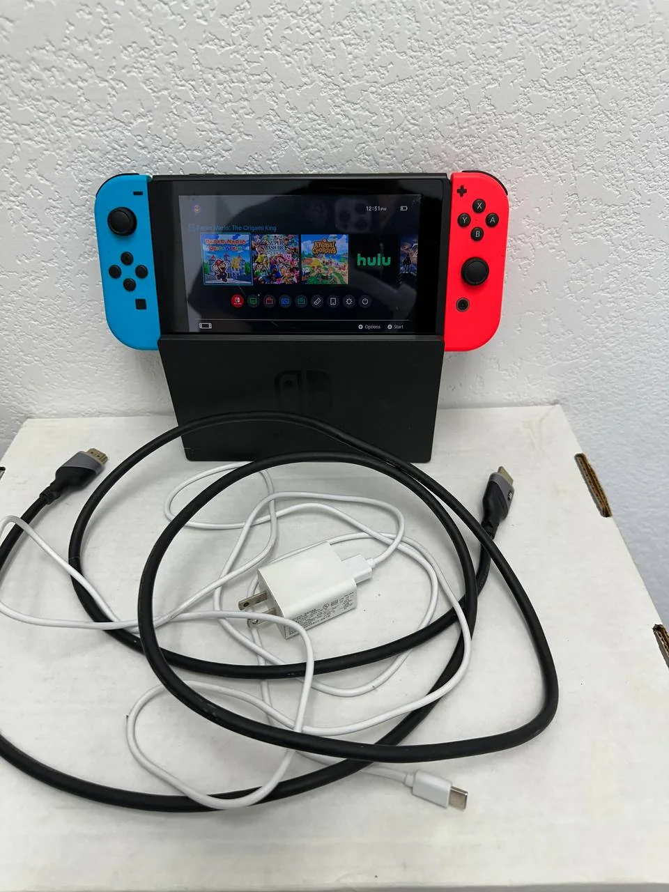 Nintendo Switch Console Bundle - Neon Blue/Red Joy-Con, Dock & Cables